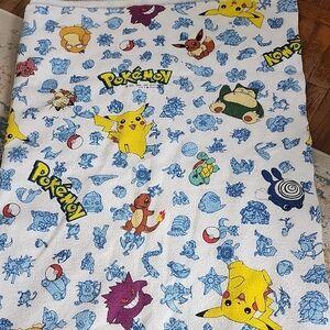 1990's Nintendo Pokemon Pikachu And Friends Blanket Bedding
